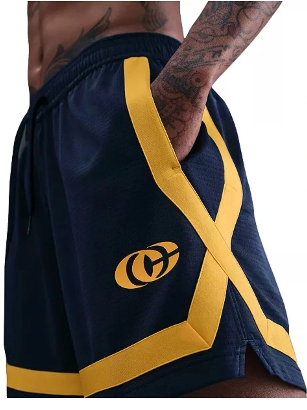 Nike Navy and Gold Athletic Shorts